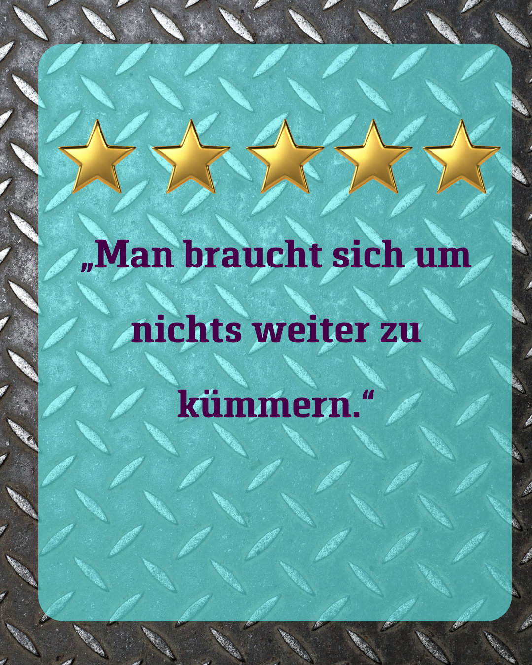 Bewertung man braucht sich um nichts weiter zu kümmern