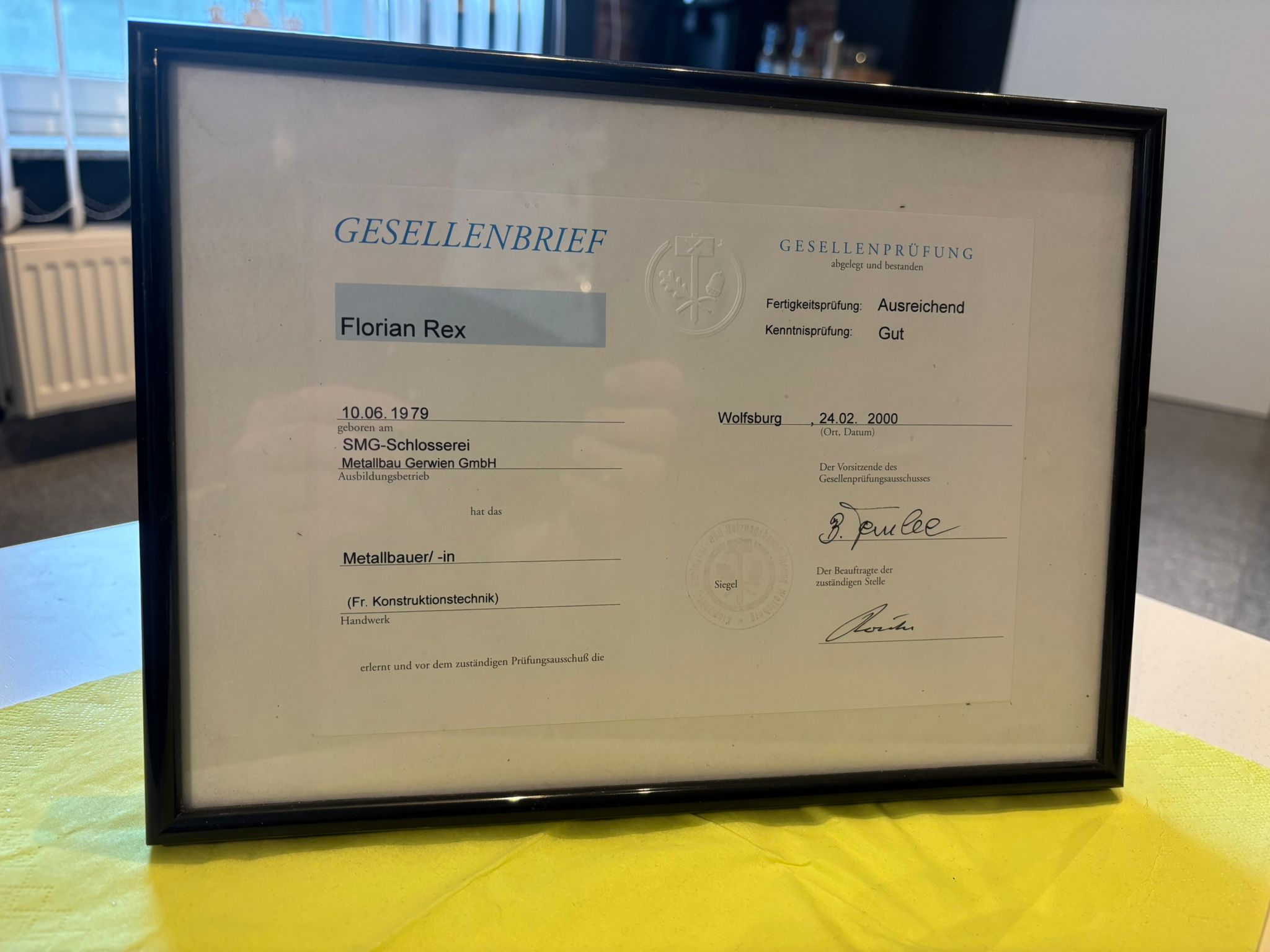 Gesellenbrief Metallbau